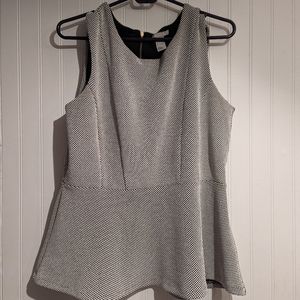 H&M peplum top with gold zipper